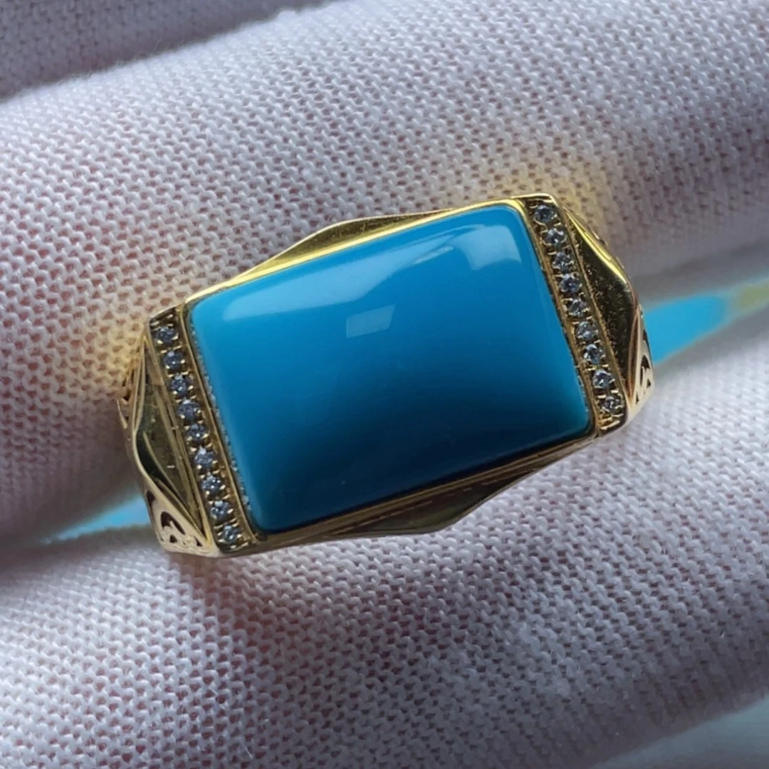 18K金镶嵌绿松石珠宝奇石