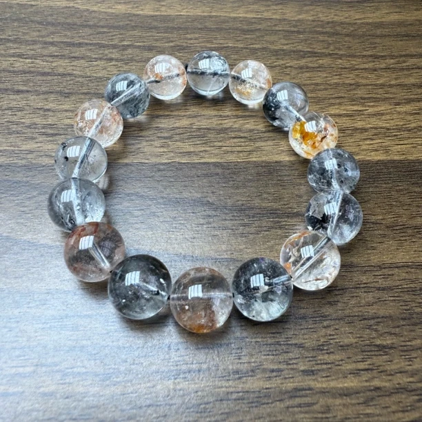 天然老矿黑闪灵单圈手串-Y329多样性发其一