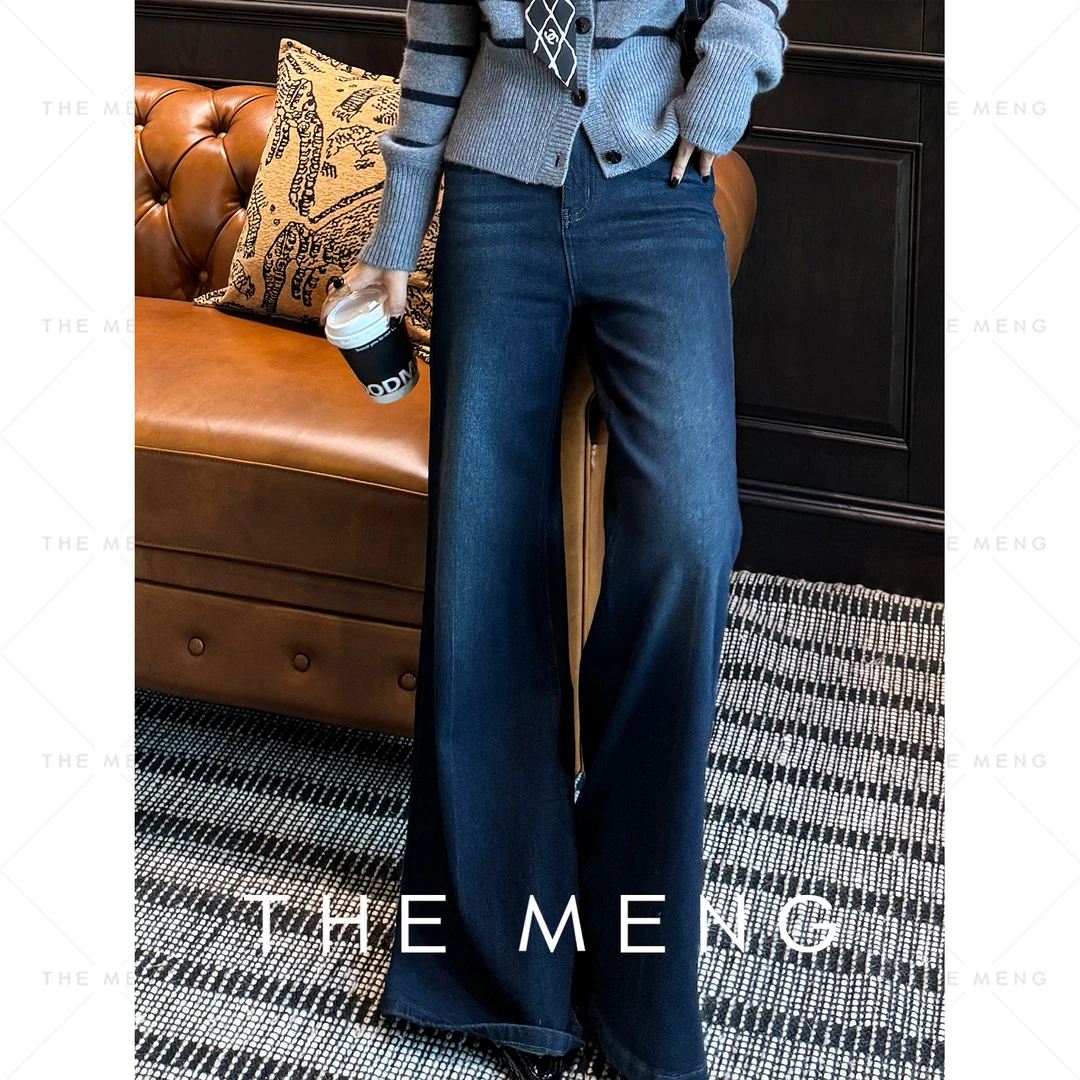 THE MENG【听海】新疆棉极简通勤阔腿牛仔甩裤#M244P0034+M234P0011