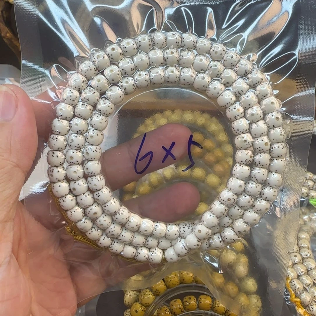 星月菩提手串6×5星月菩提一线天留白长串
