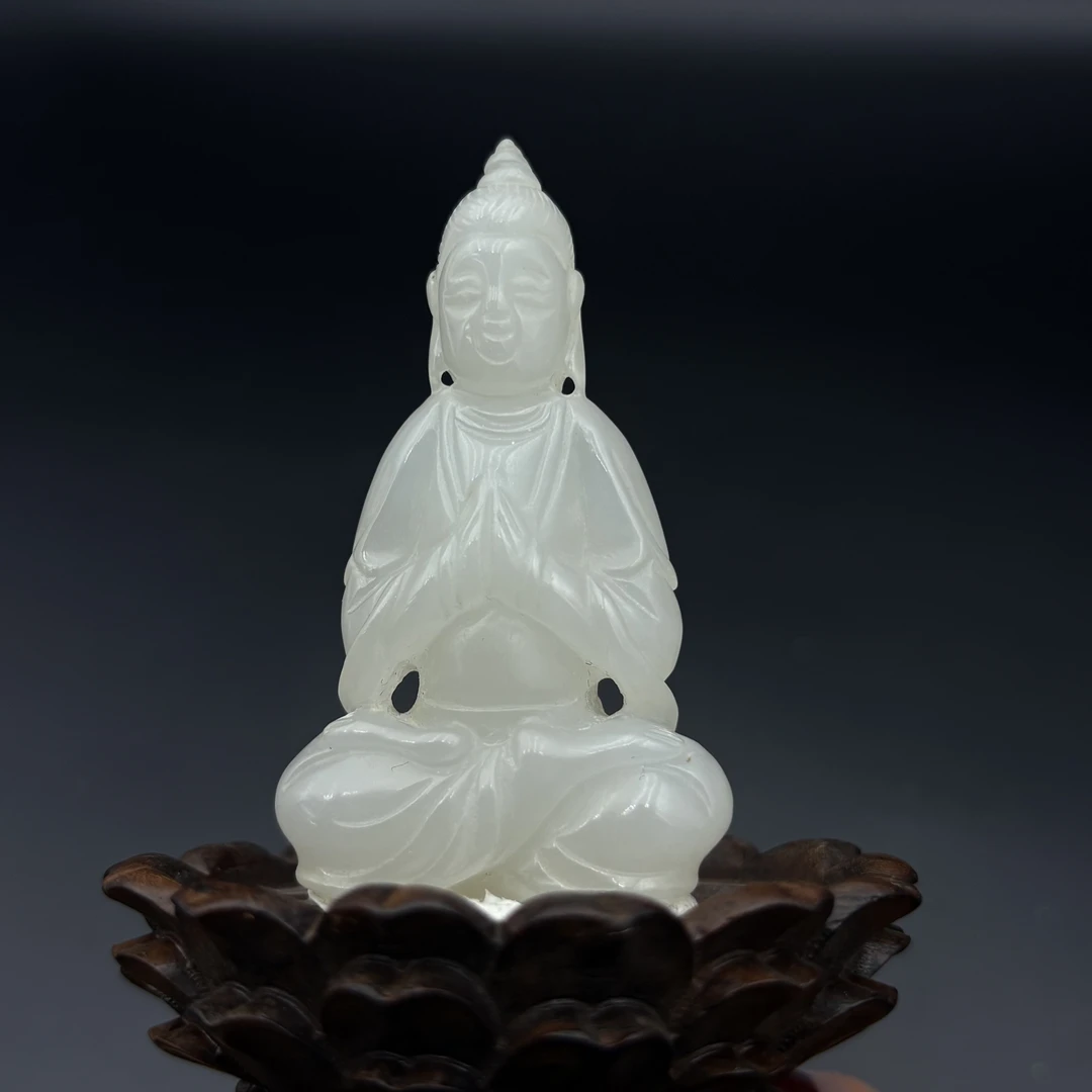 和田玉观音摆件把件、精美大气、顺丰包邮610010#