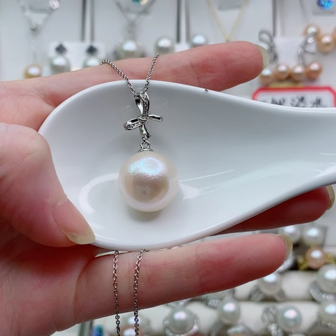 颈饰银S925镶嵌淡水珍珠15+A