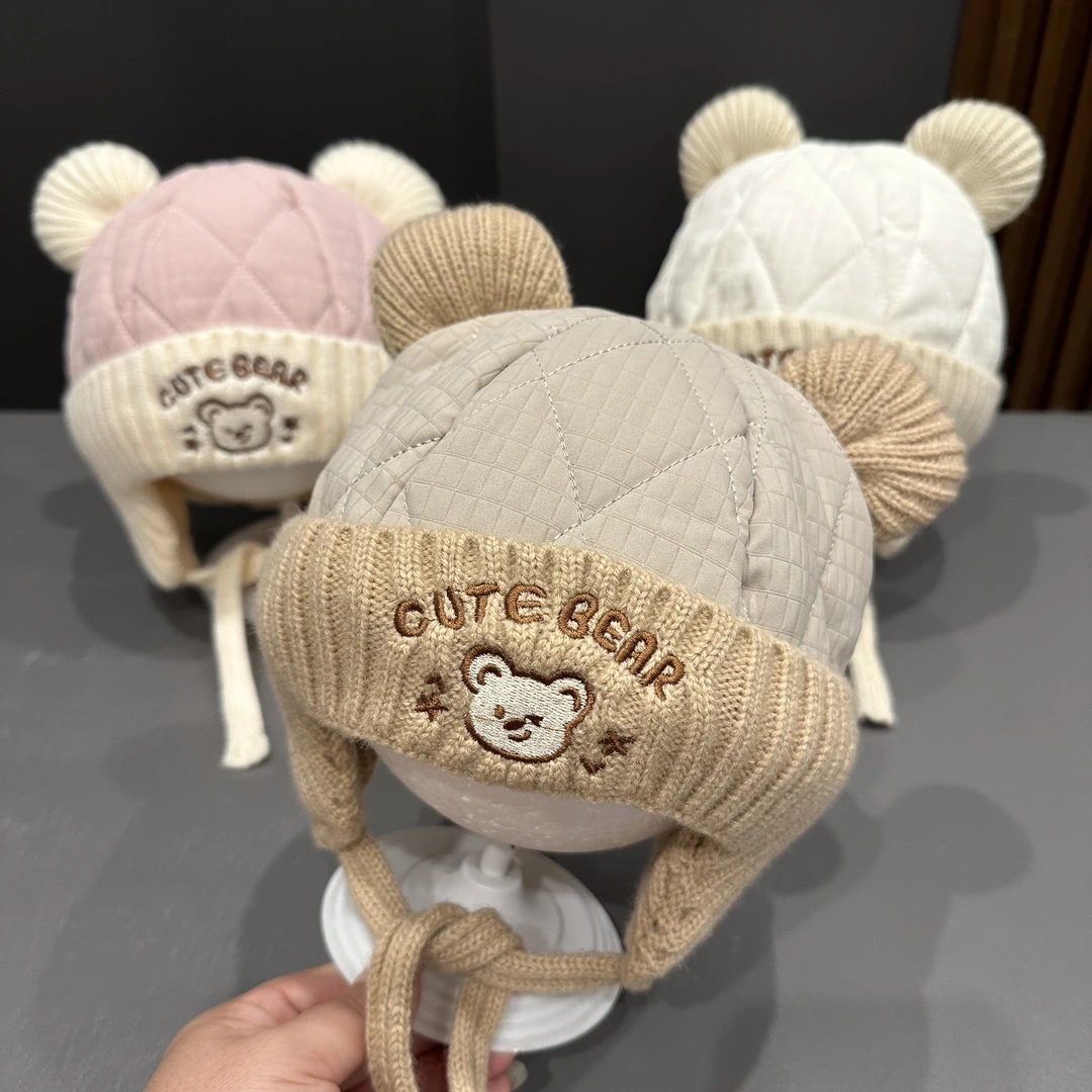 【俏皮可爱】宝宝帽秋冬季婴儿针织毛线帽可爱超萌护耳帽保暖套头帽
