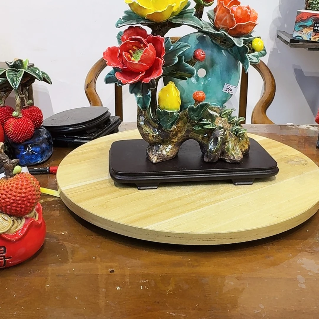 陶瓷牡丹花摆件小