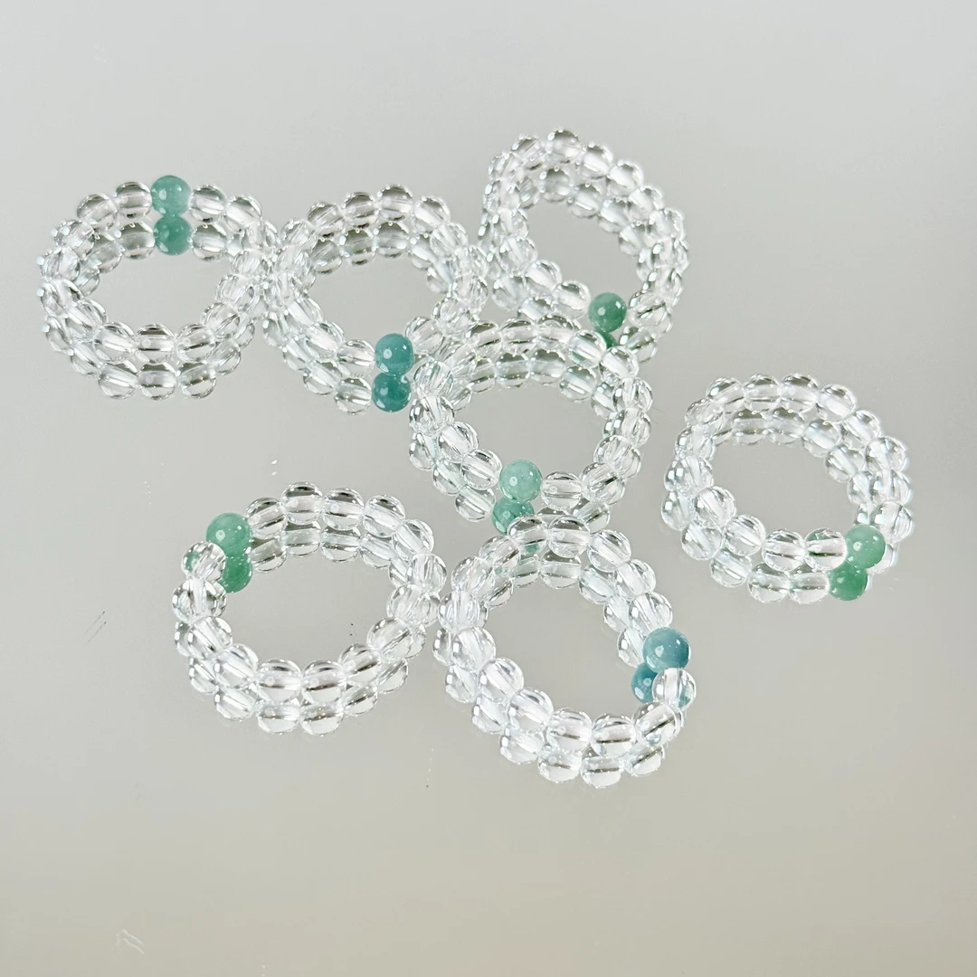 【白水戒】白水晶4mm戒指面小仙多样性发其一