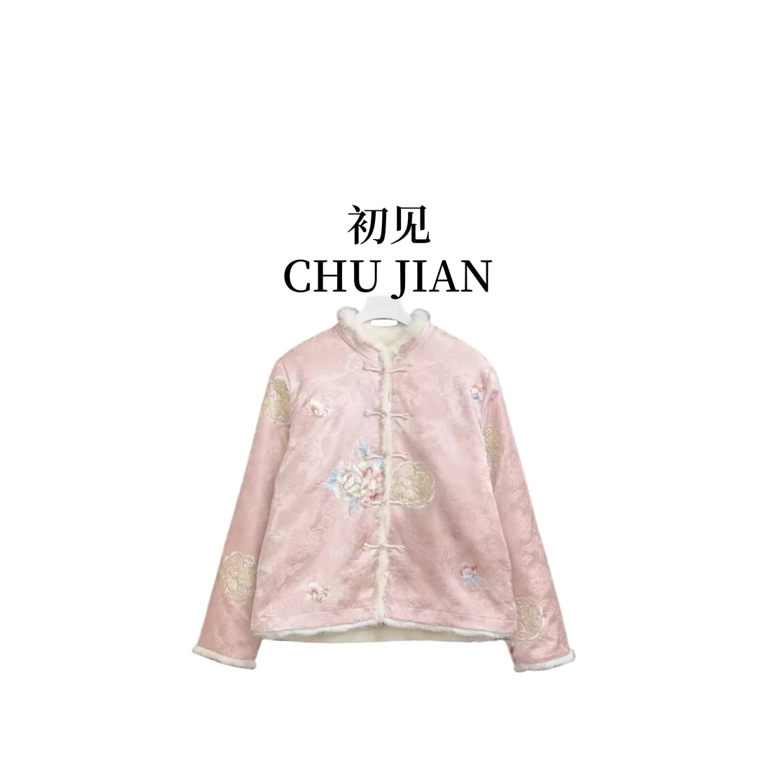 【如梦令】冬季新款刺绣水貂毛时尚百搭双面穿外套