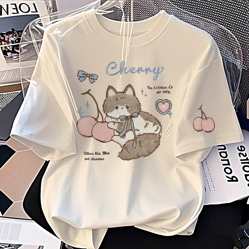 【6-1彩】2025纯棉男女同款纯棉T恤短袖t恤男女夏季ins潮牌潮