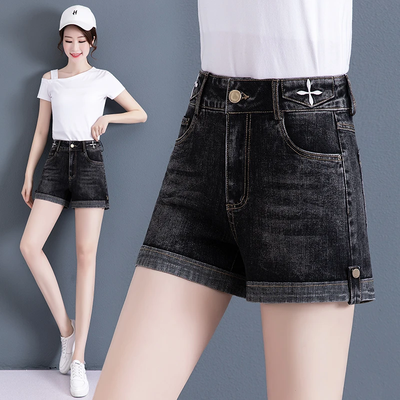 外穿薄款夏季凉爽短裤显瘦热裤40-50岁女短裤韩版高腰阔腿2229