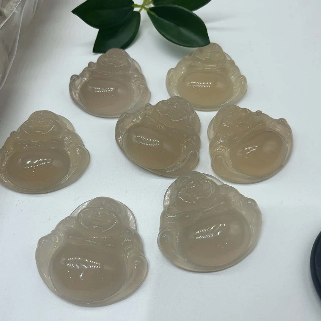 白玛瑙佛公吊坠约卡50（拍一发一多样性发货）