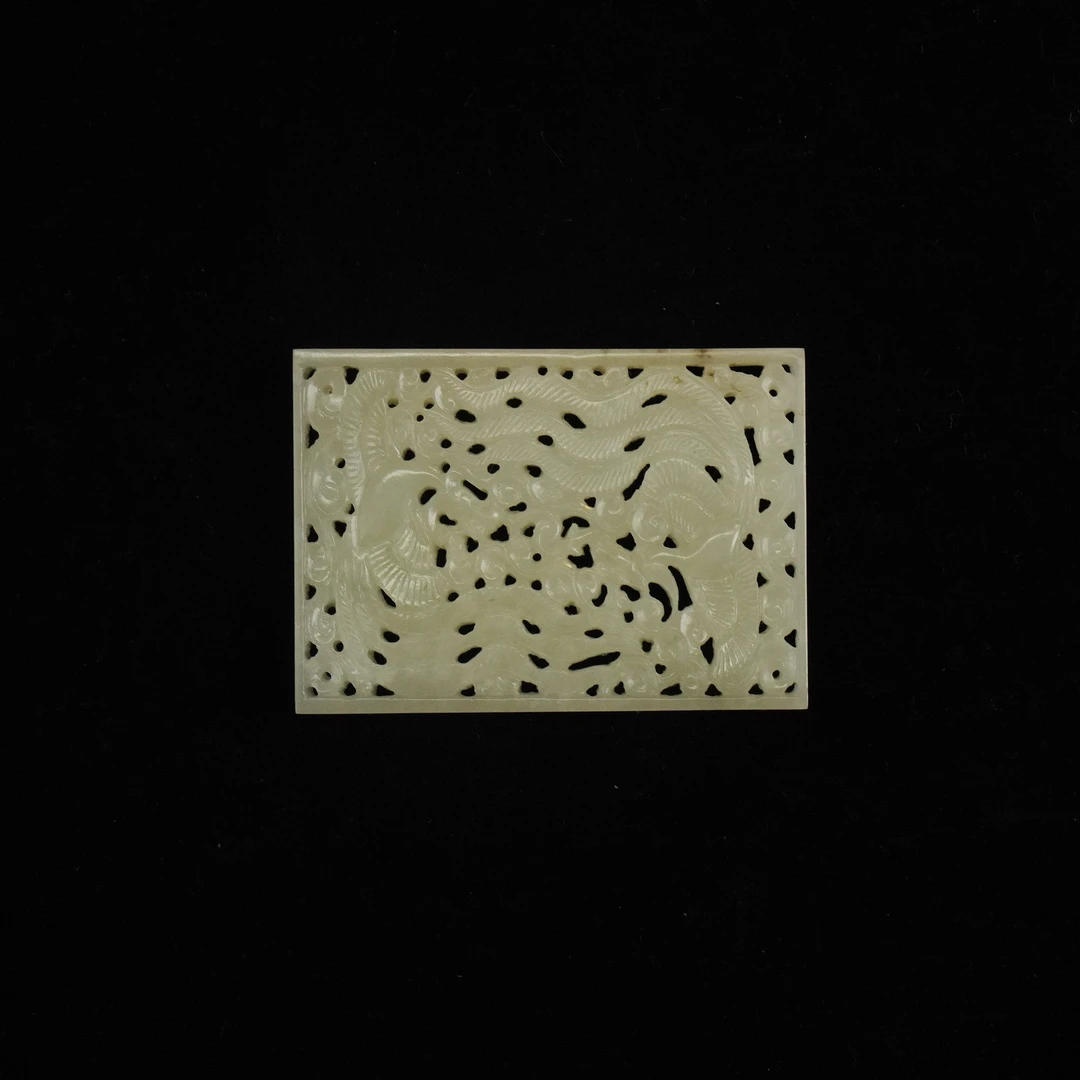 【清】白玉双凤佩（长6.2cm宽4.3cm重48g）QTY408