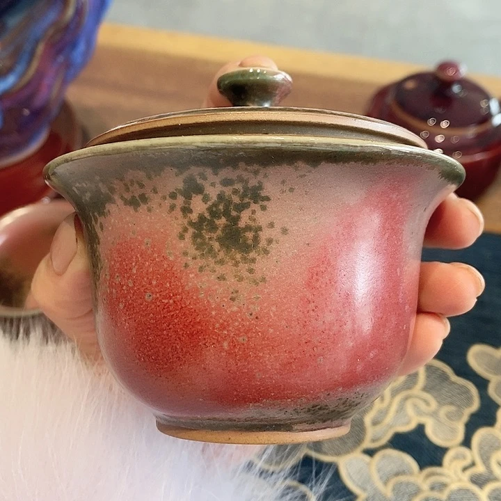 摆件q***i碳窑两才盖碗