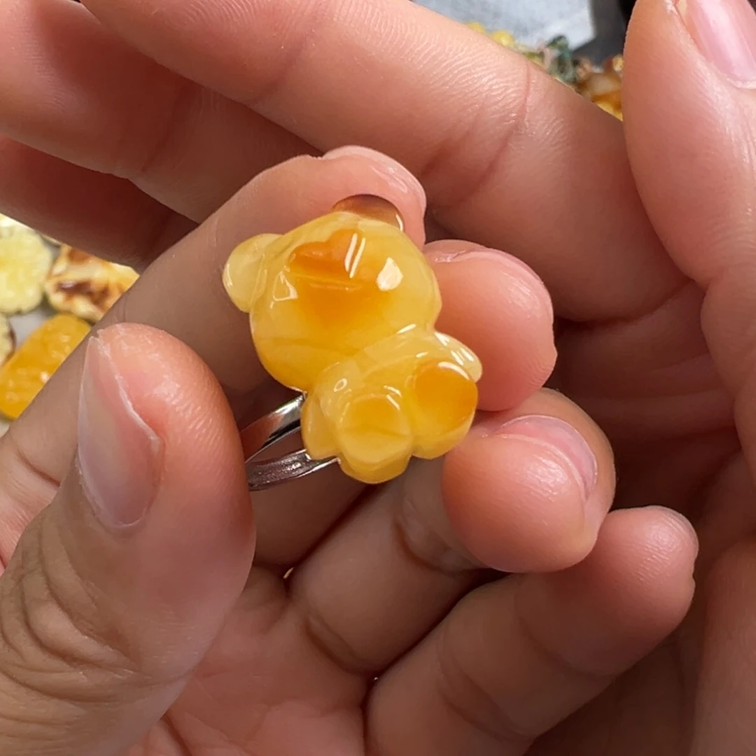 蜜蜡银S925镶嵌裸石蜜蜡