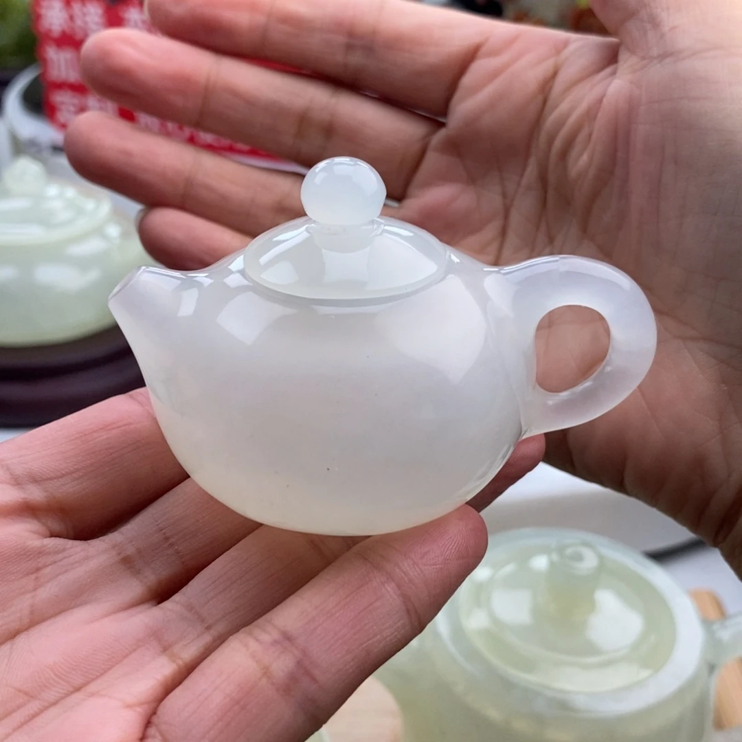 岫玉未镶嵌四大名玉手把壶