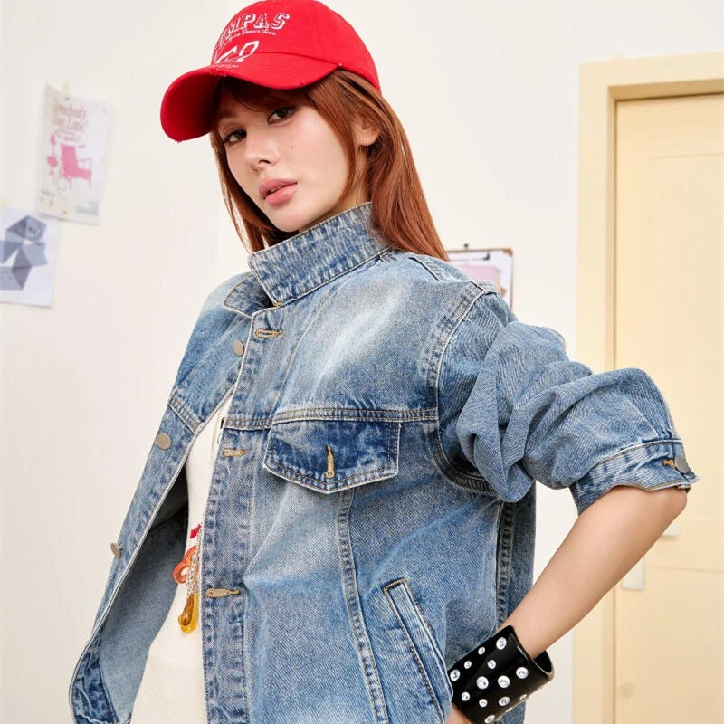 Cloud season春醒正肩百搭短款牛仔外套春秋秋季休闲上衣显瘦宽松