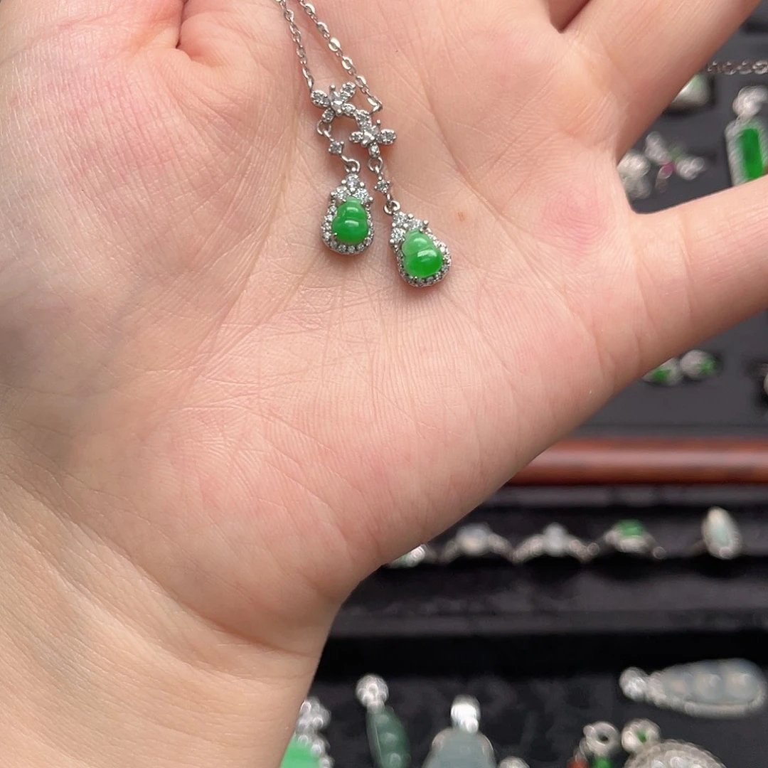 翡翠银S925镶嵌颈饰项链