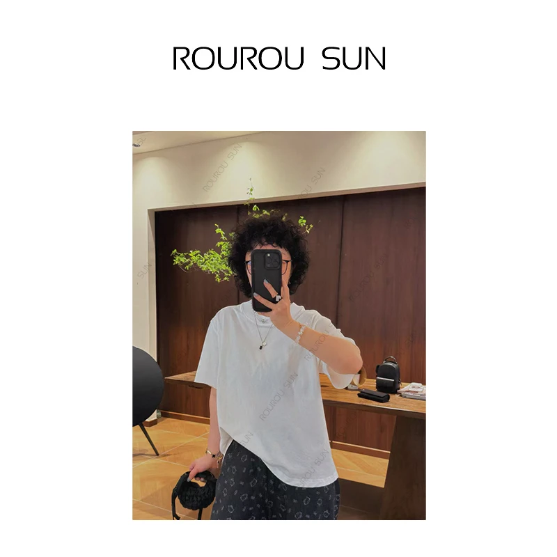 27567美式简约潮牌T恤时尚百搭圆领短袖上衣女