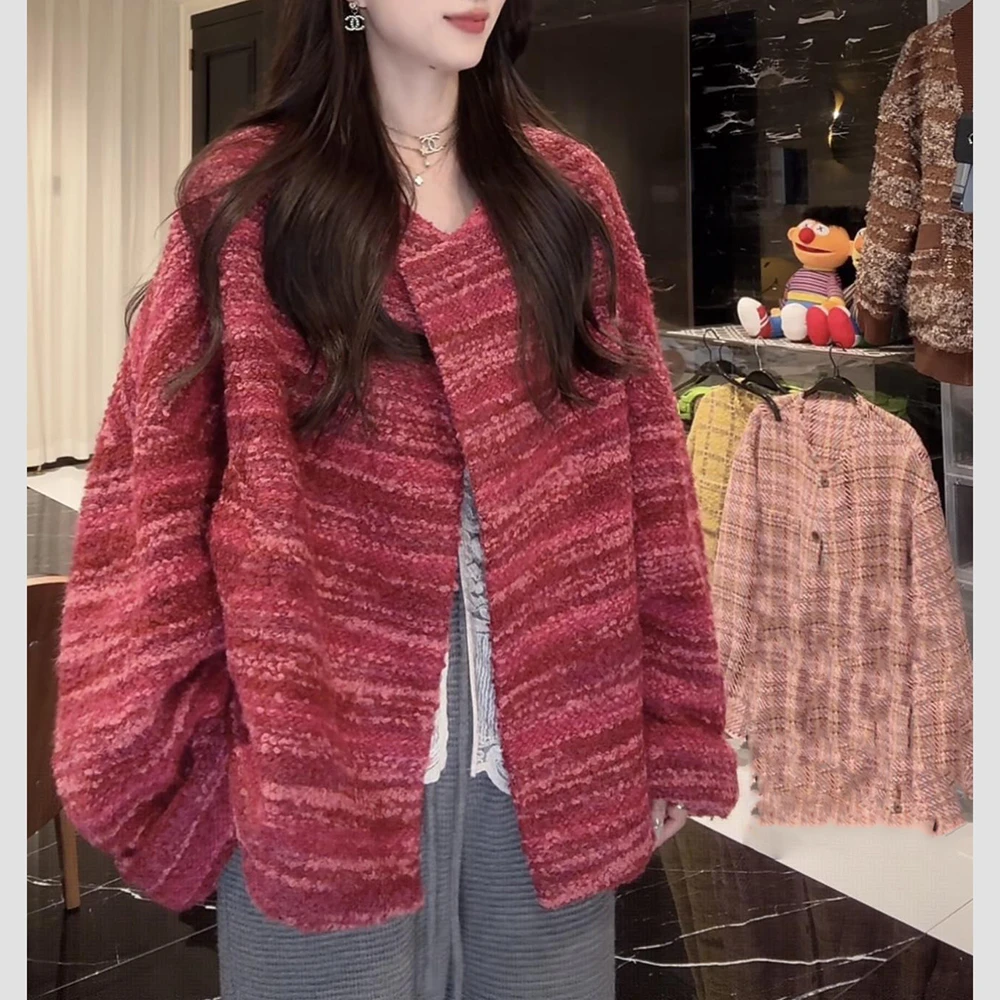 知性风女装小香风外套2025秋冬新款高级感时髦感洋气衣服针织上衣