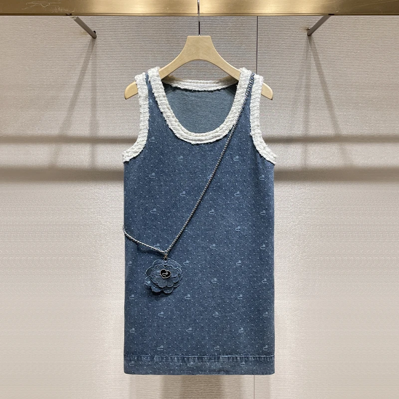 牛仔连衣裙小香裙2025夏季新款少女穿搭减龄短裙设计感无袖背心裙