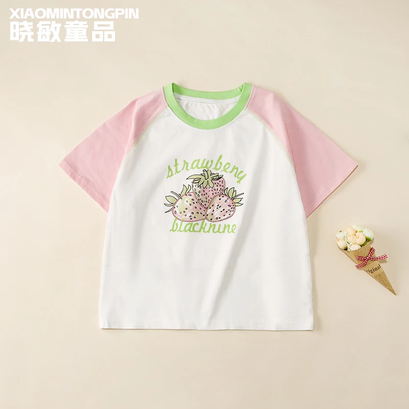 草莓插肩袖T恤3C4407
