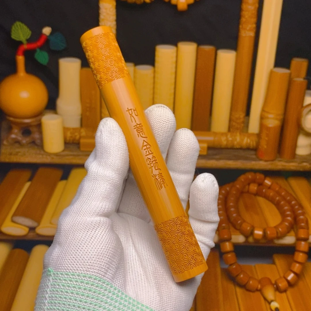 实心玉竹文玩手把件