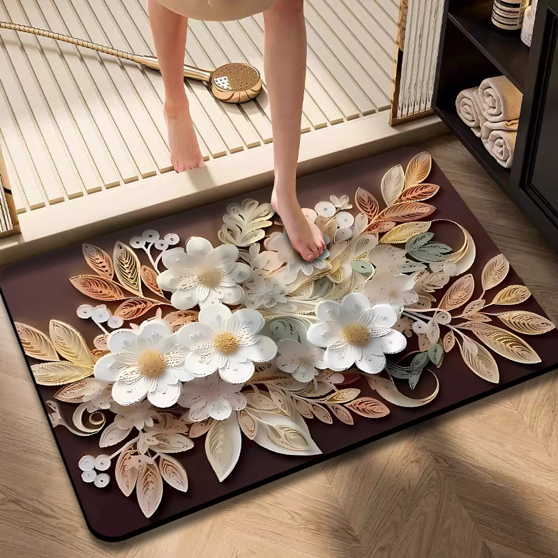 国风琥珀50*80*cm/地垫立体家用浴室防滑垫卫生间吸水脚垫卫浴