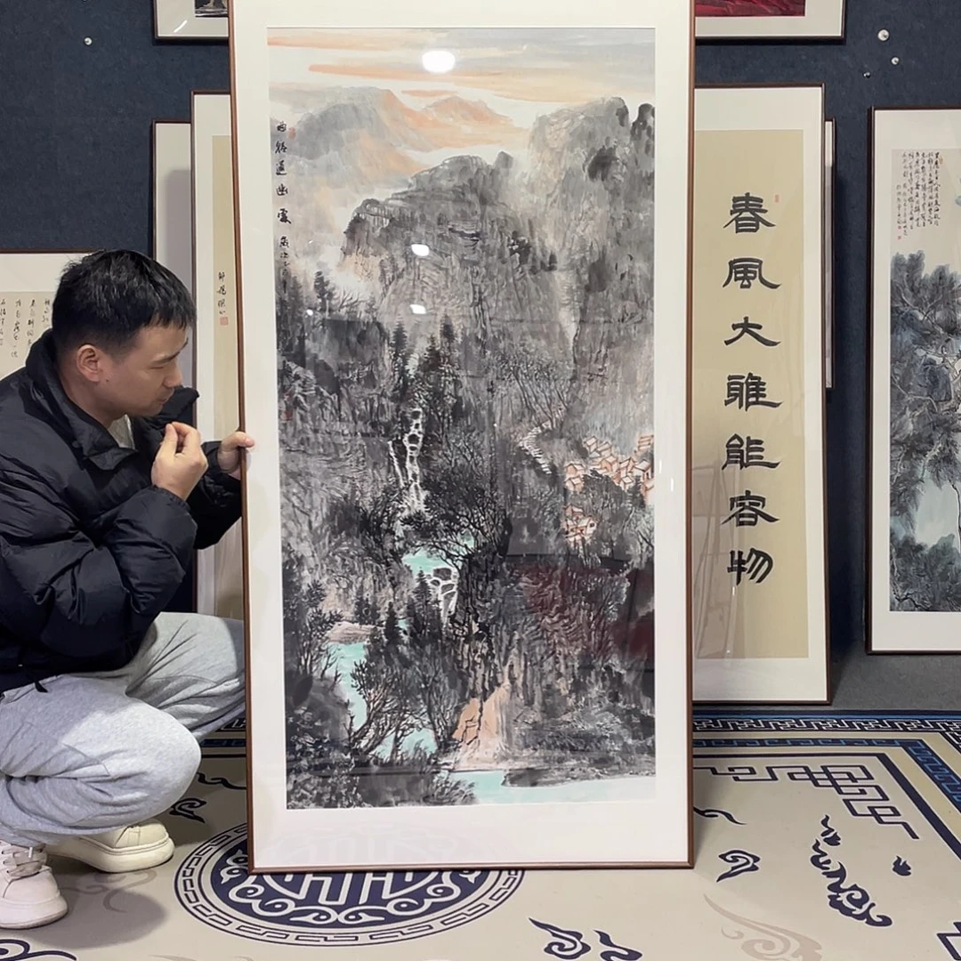 国画手绘画作品带框80/160