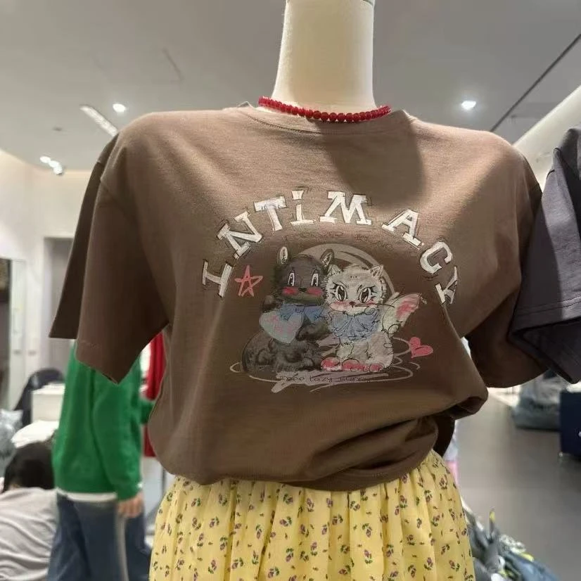 韩国代购.Call my name 猫咪短袖  L25062107