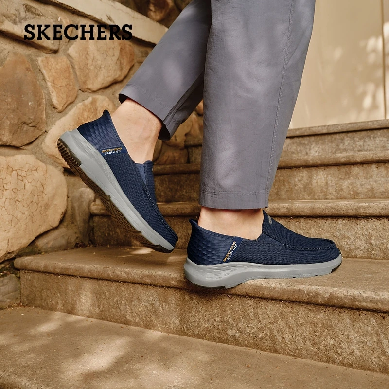 斯凯奇Slip ins闪穿新款易穿脱软底健步鞋商务一脚蹬男204804