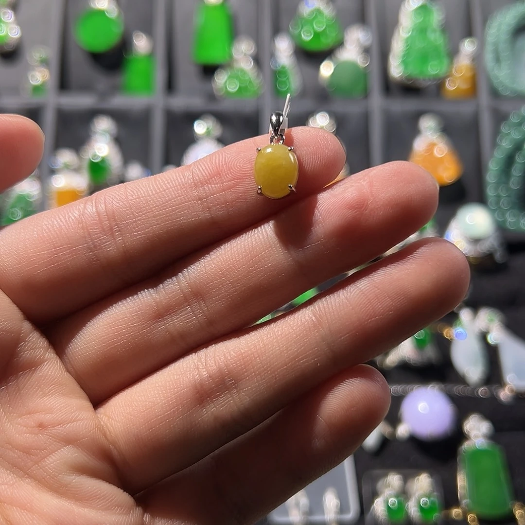 翡翠银S925镶嵌耳饰