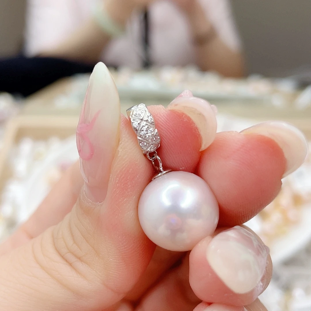 微***城淡水珍珠银S925镶嵌吊坠(赠链)