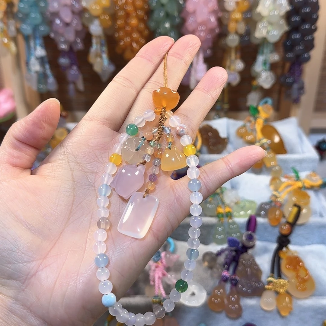 玛瑙/玉髓手机挂件未镶嵌