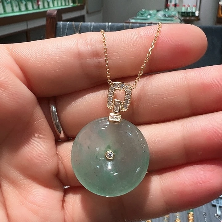 石英质玉银S925镶嵌颈饰