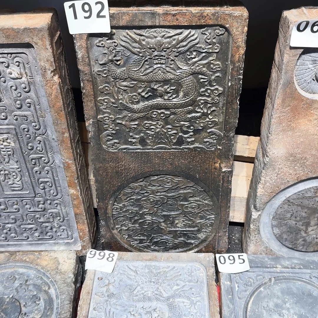 老砖茶台，砚台，画像砖