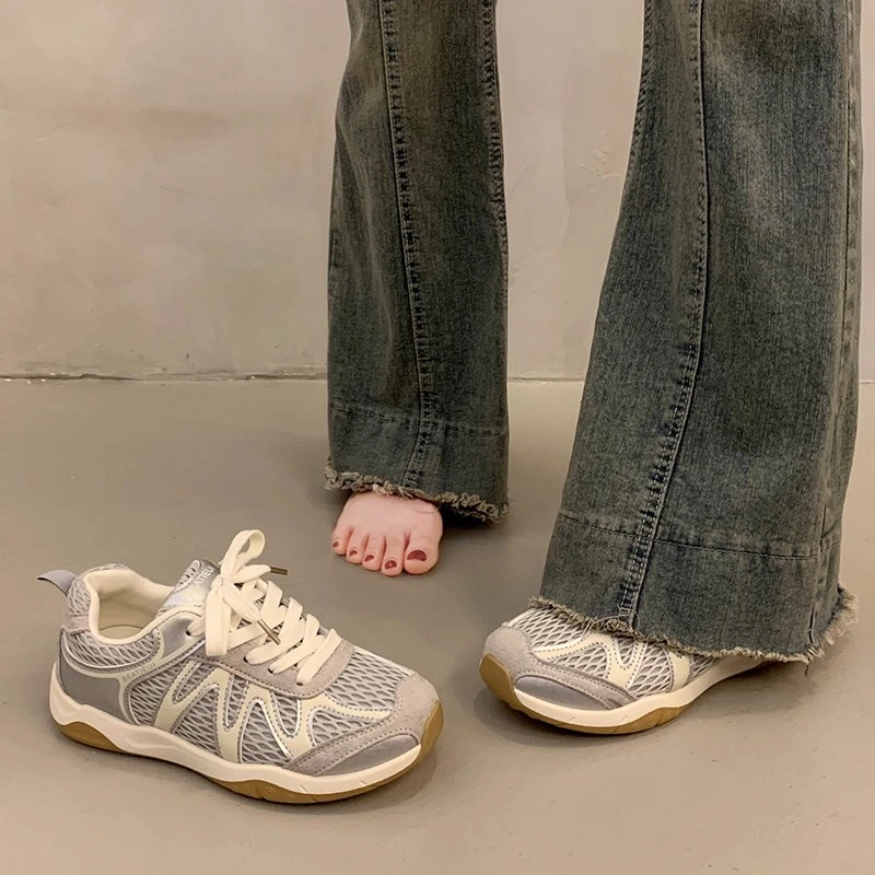 爆款网面透气轻便老爹鞋女2025新款秋季百搭软底休闲运动鞋阿甘鞋