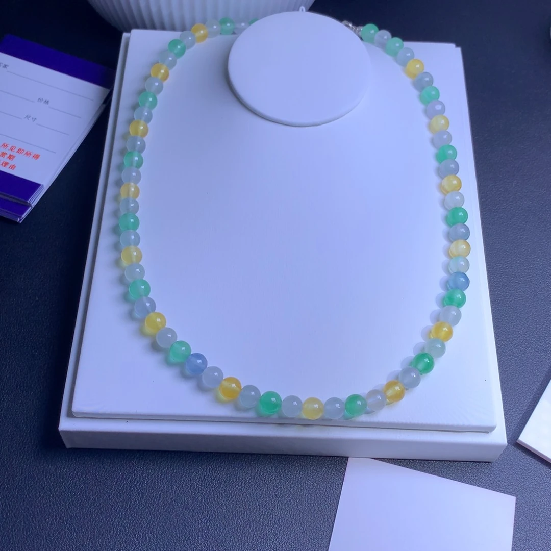 ˙****央多彩长串多宝珠串