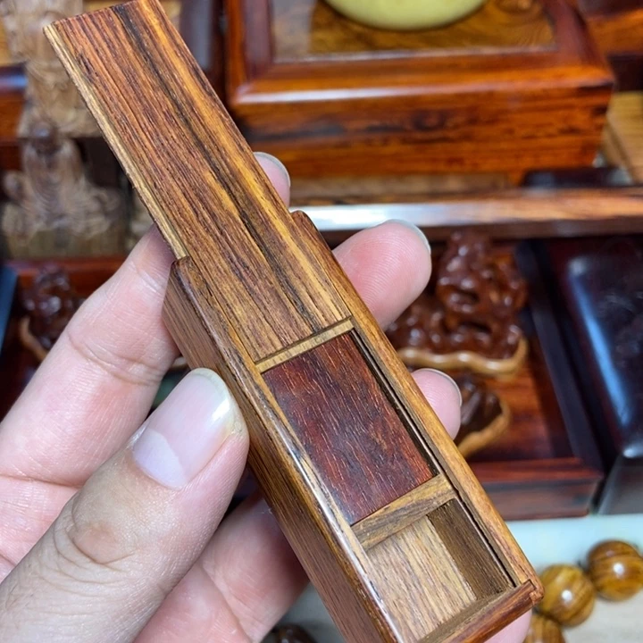 黄花梨/降香黄檀配紫檀印章盒