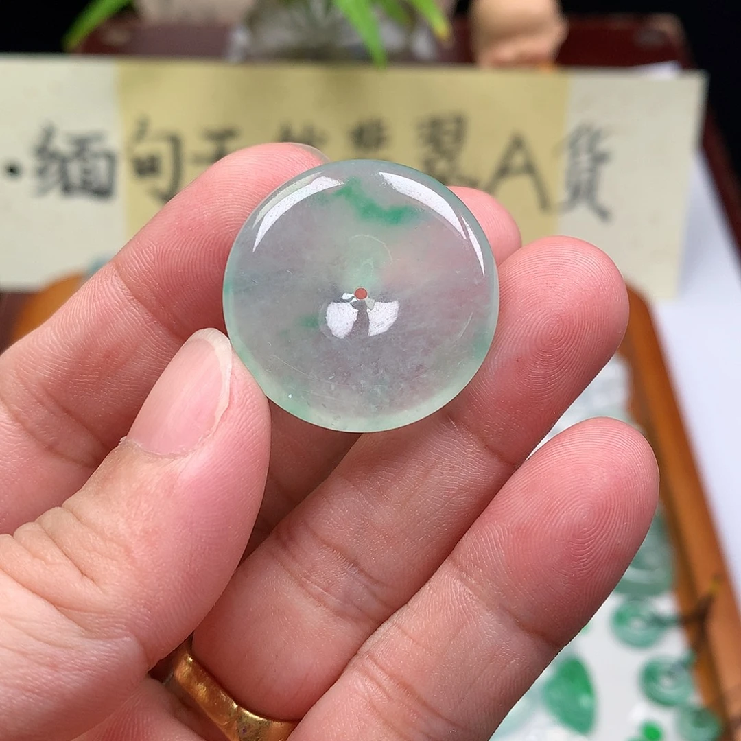 翡翠散珠缅甸天然A货翡翠冰种平安扣