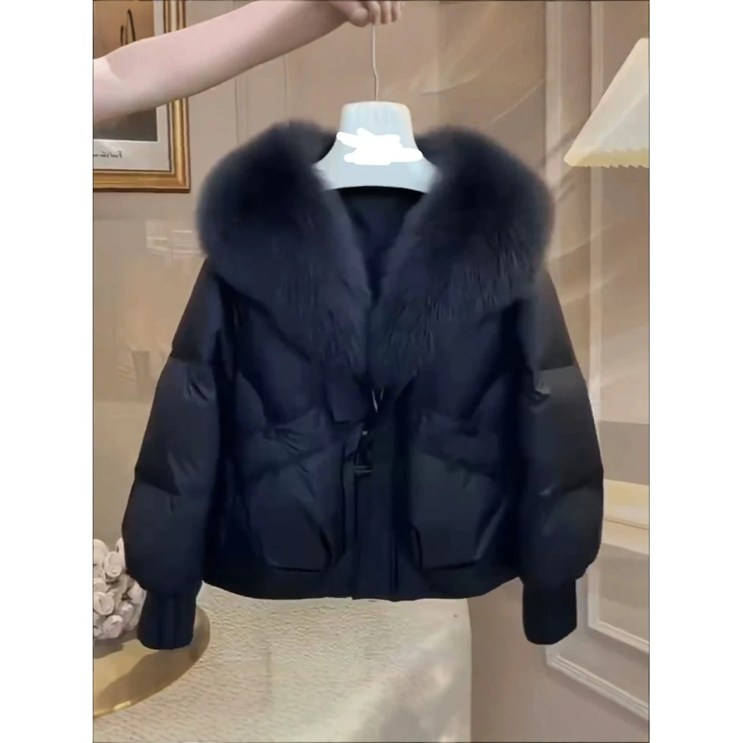 婕妤秀冬季新款短外套2024秋冬棉衣上衣女装黑色服