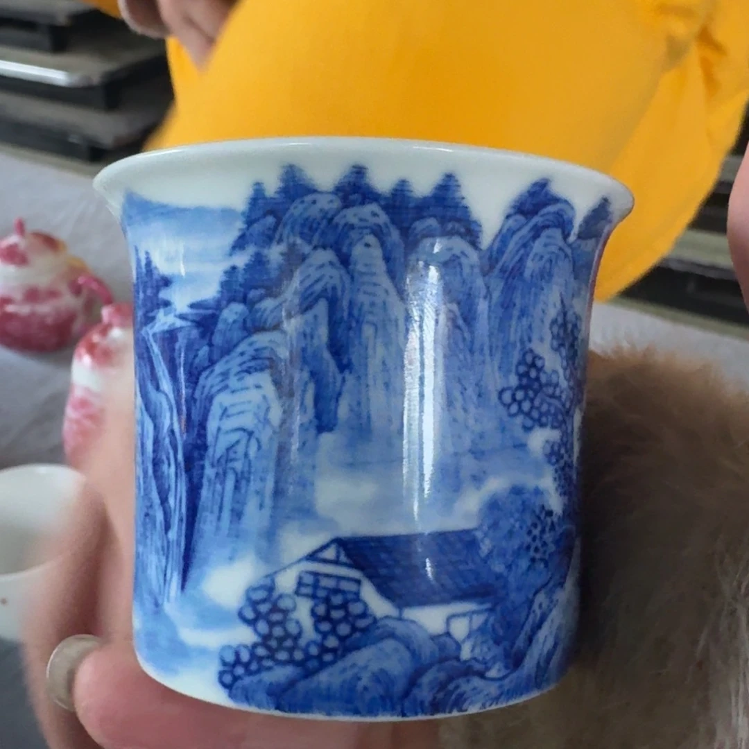 景德镇陶瓷手工山水单杯
