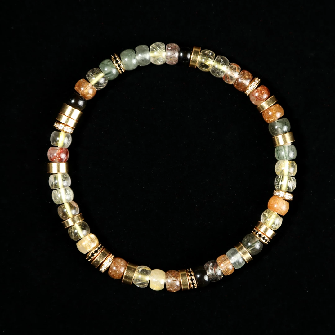 淘换堂[帝师专属]黄水晶黄发晶时尚男女款手串-6mm-多样性发货