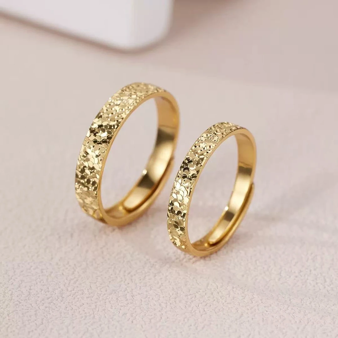 铜合金戒指 GD0546/JIUJIU【碎碎冰情侣对戒】素圈满天星爆闪指环