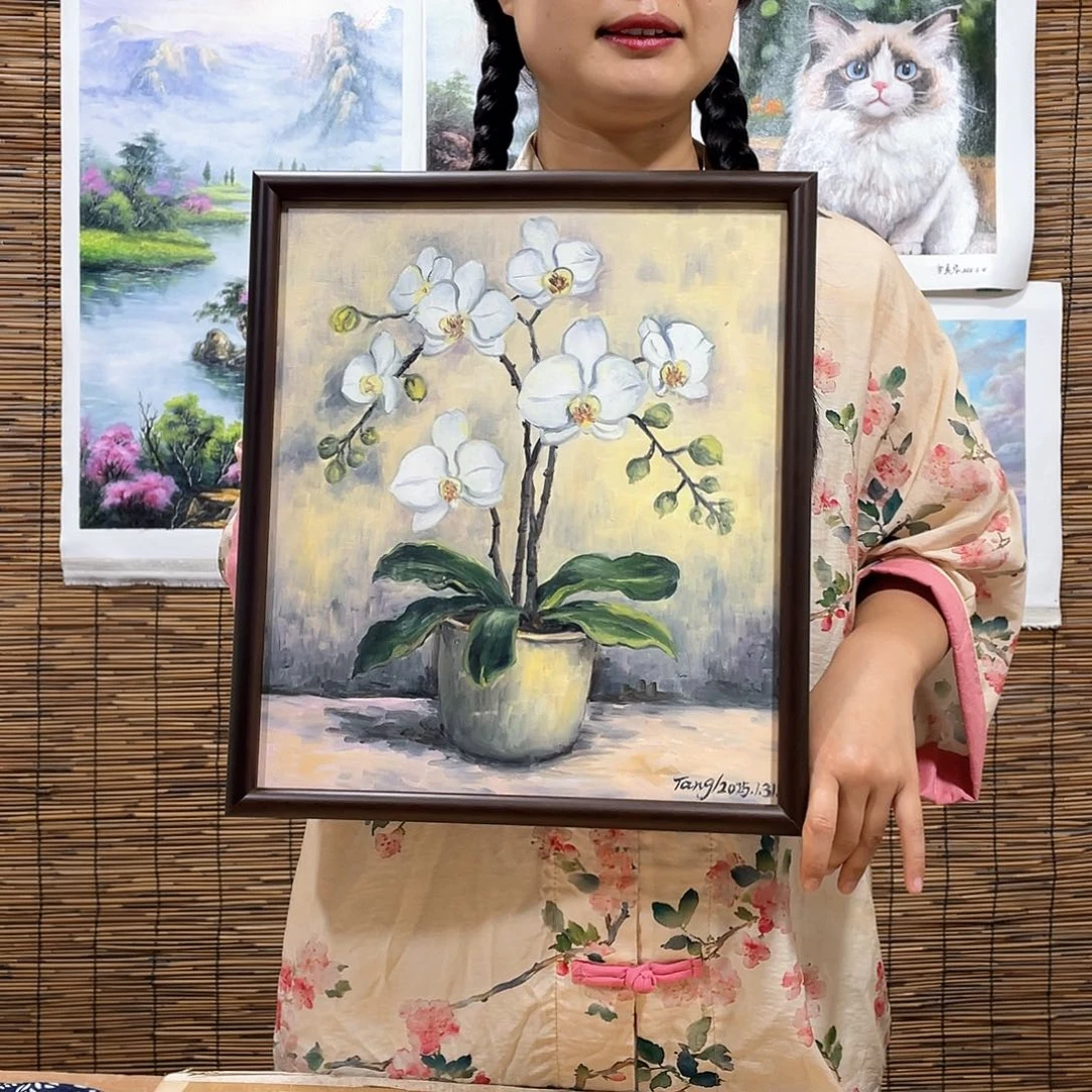 油画恭喜竞拍成功薇爽