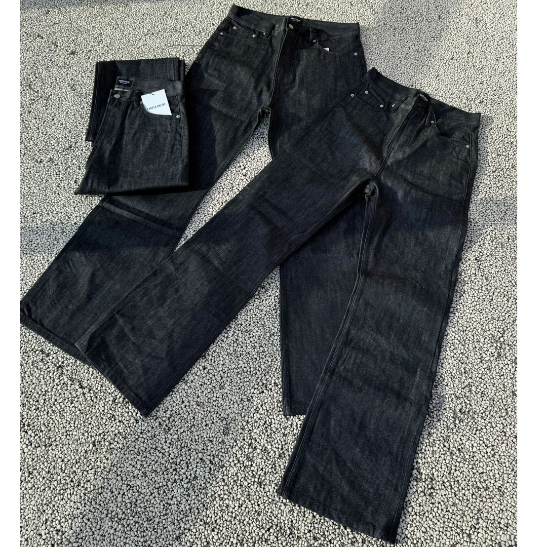 FARSTA原牛复古vintage黑水洗重磅646赤耳丹宁13oz微喇百搭牛仔裤