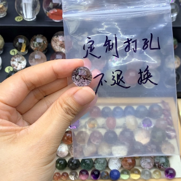 水晶手链未镶嵌依**心幽灵水晶打孔牛鼻子孔不退换