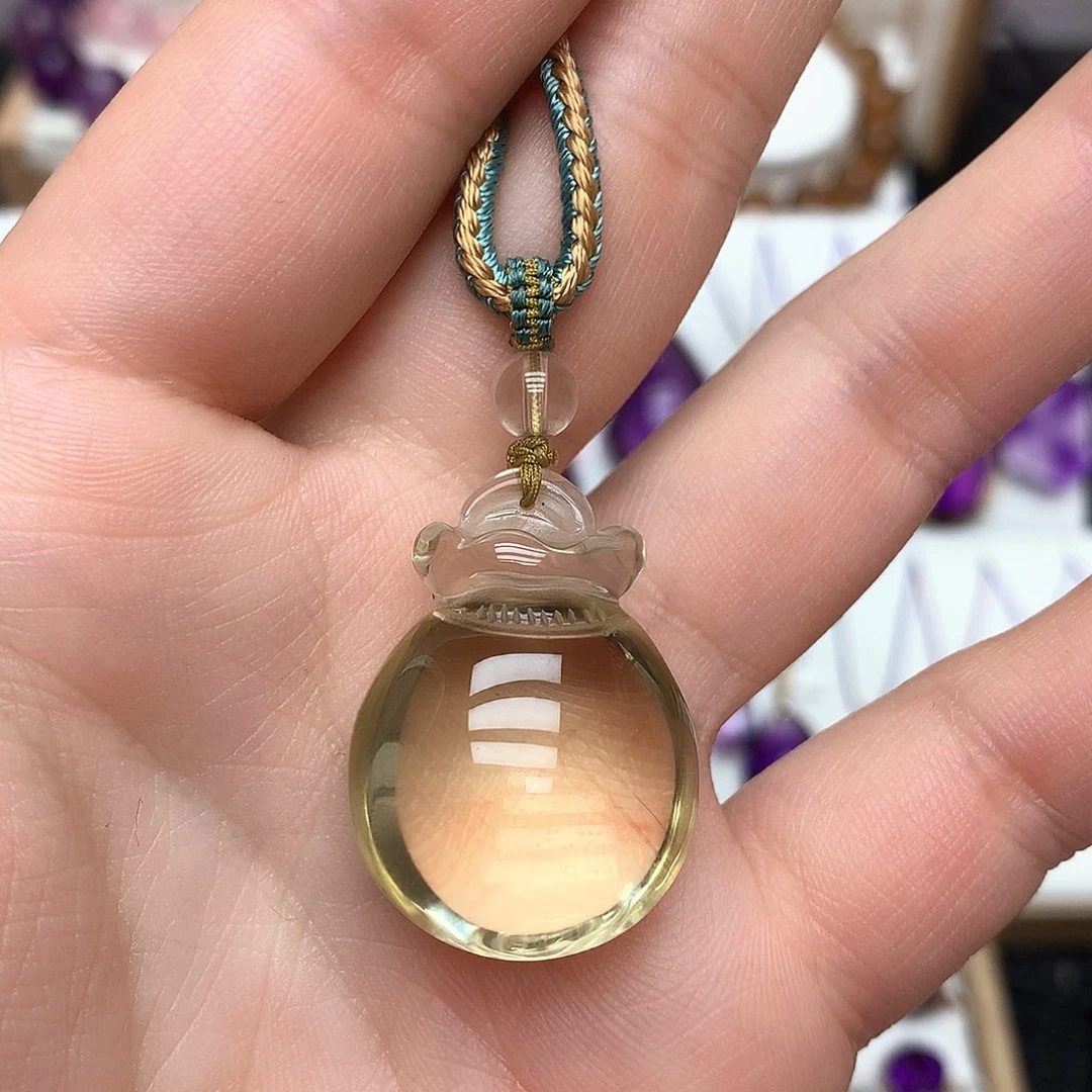 黄晶珠宝半成品未镶嵌L 钱袋子