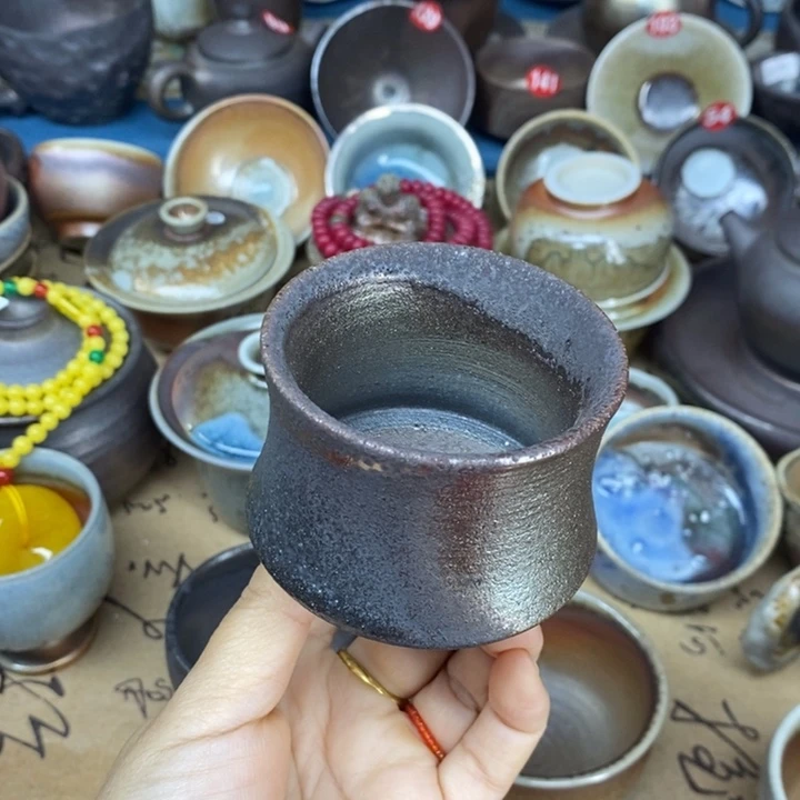 陶杯子全手工纯柴烧裸烧茶器复烧