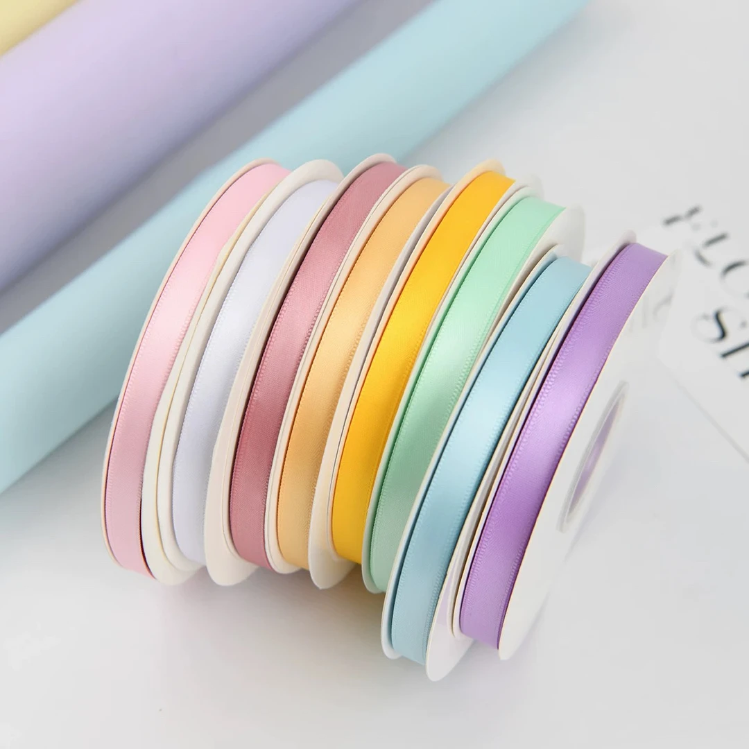 【仅有】1cm纯色涤纶丝带 90码素色 花束蝴蝶结缎带DIY花店材料