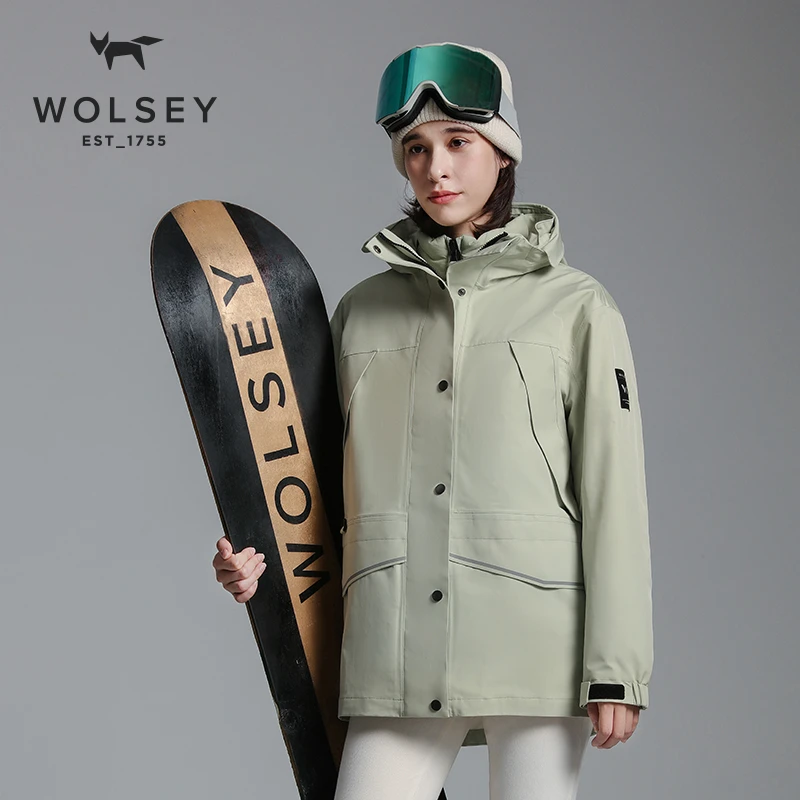 WOLSEY女士户外羽绒三合一防风保暖外套防水透湿