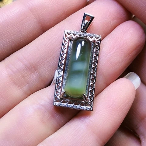 和田玉银S925镶嵌戒指