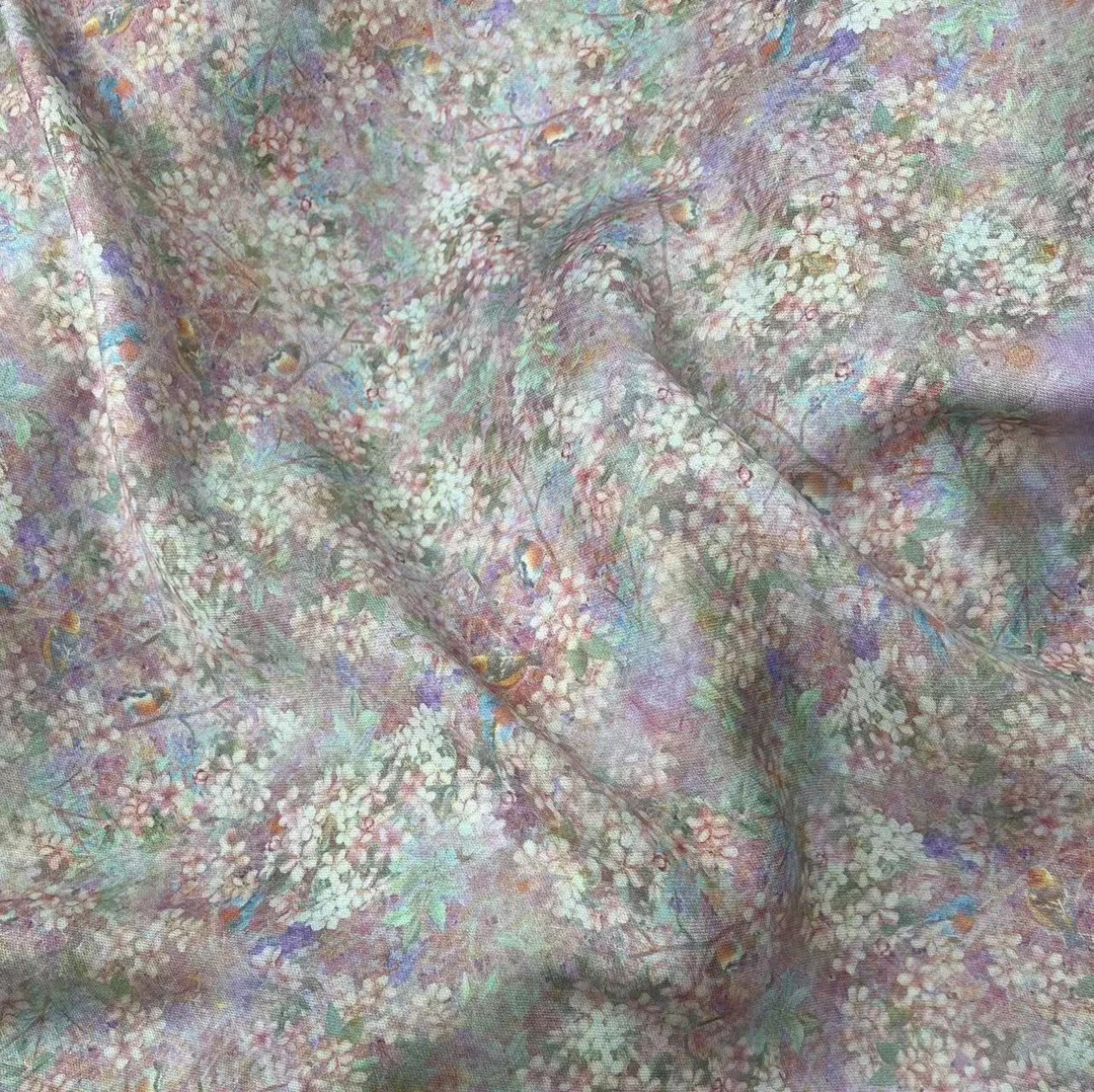 【绒兰】抗皱桉树纤维！100%莱赛尔天丝服装面料 14号 紫花田